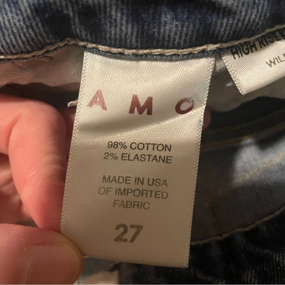 AMO jeans high rise kick crop wild card button fly size 27 casual classic denim - Picture 6 of 7